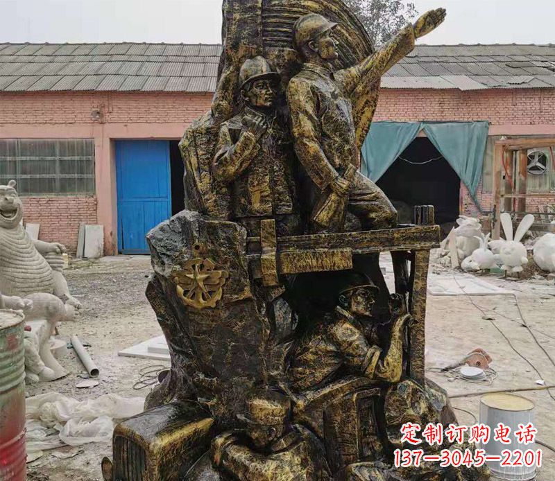 湖州铜雕广场解放战士雕塑
