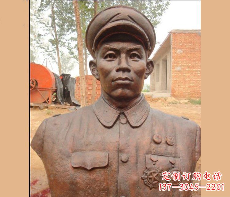 湖州铜雕广场军人胸像雕塑