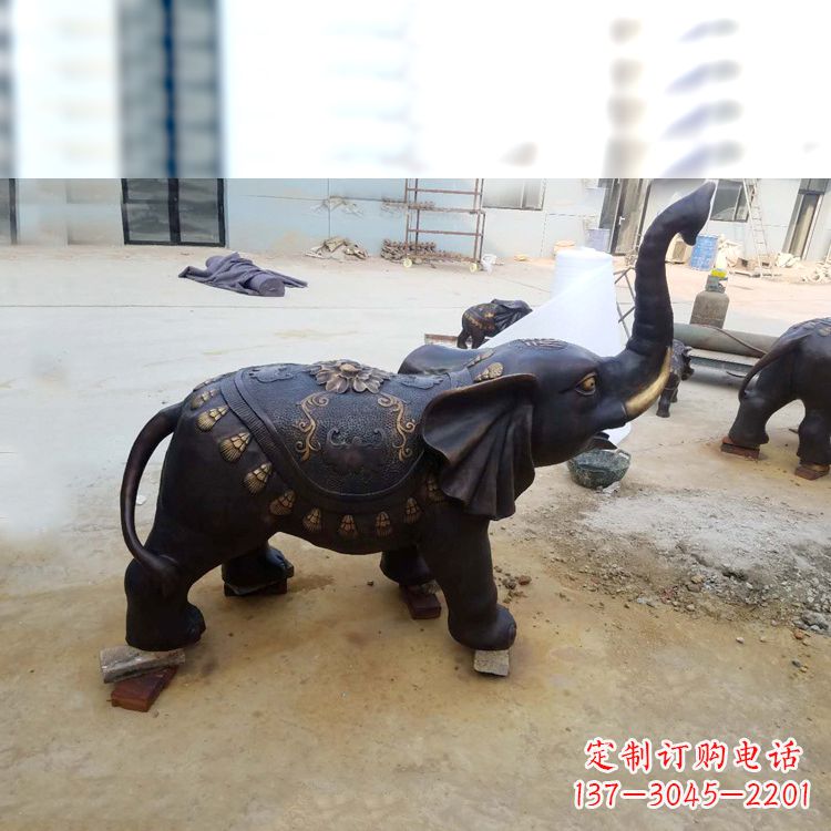 湖州铜雕小象雕塑摆件