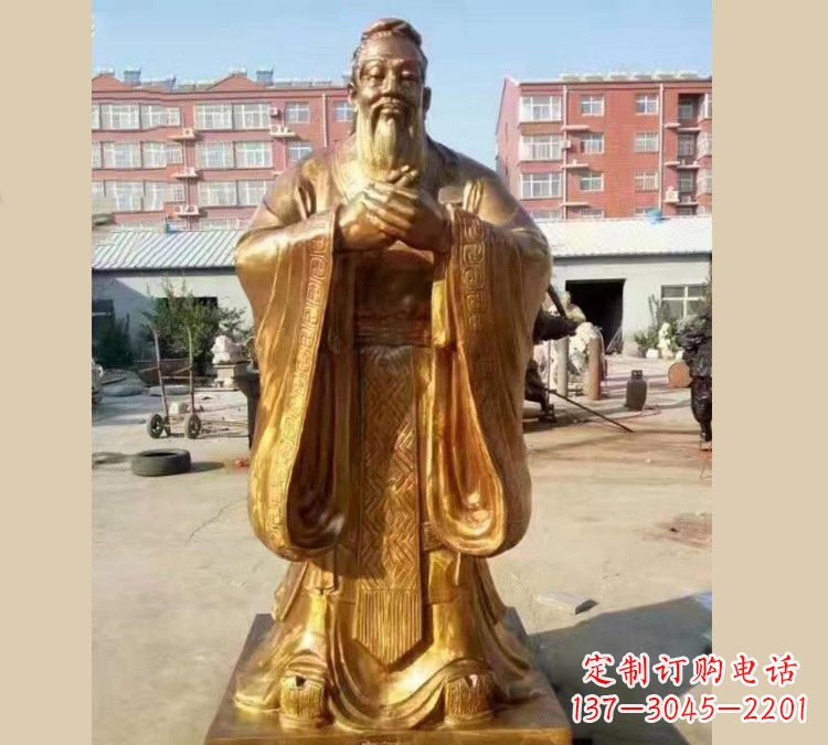 湖州铜雕校园孔子
