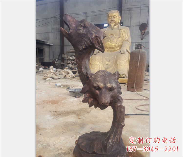湖州铜雕园林金钱豹动物雕塑