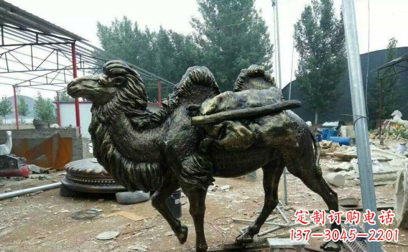 湖州驮着东西的骆驼铜雕