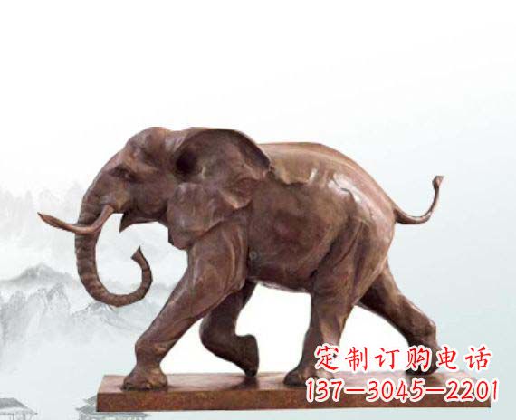 湖州晚霞红大象公园动物石雕