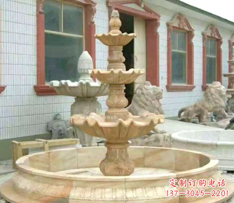 湖州晚霞红大型喷泉石雕 (3)