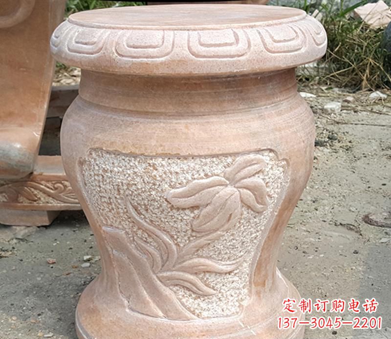 湖州晚霞红景观蝴蝶石凳