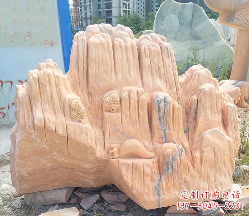 湖州晚霞红景观假山雕塑
