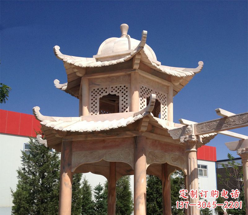 湖州晚霞红景观凉亭雕塑
