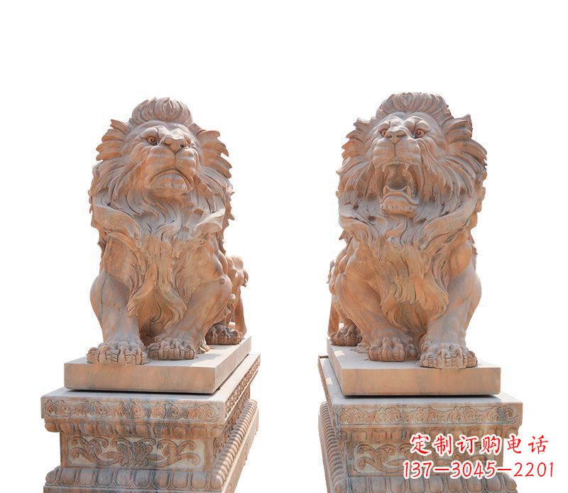 湖州晚霞红欧式狮子雕塑