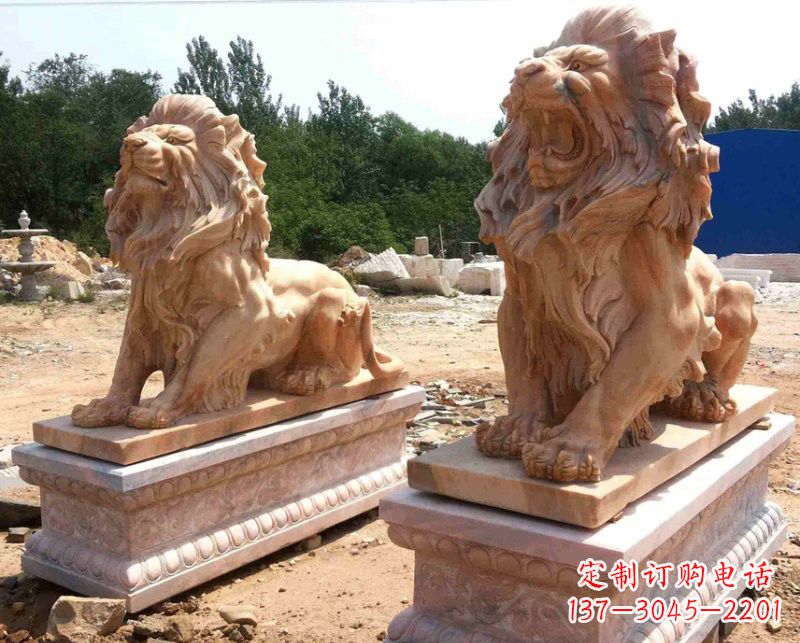湖州晚霞红欧式狮子雕塑222