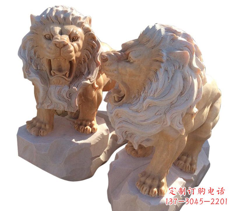 湖州晚霞红欧式西洋狮子雕塑