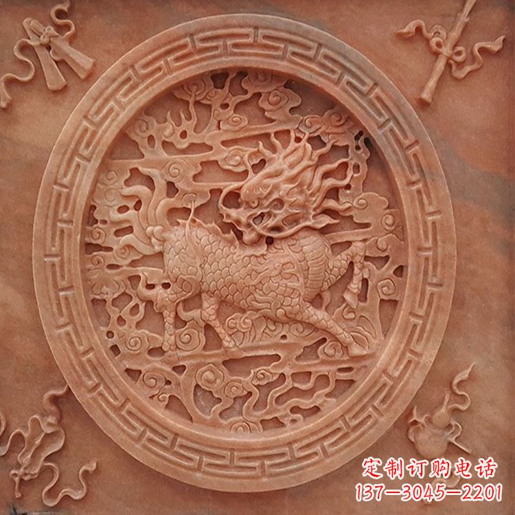 湖州晚霞红麒麟建筑装饰壁画