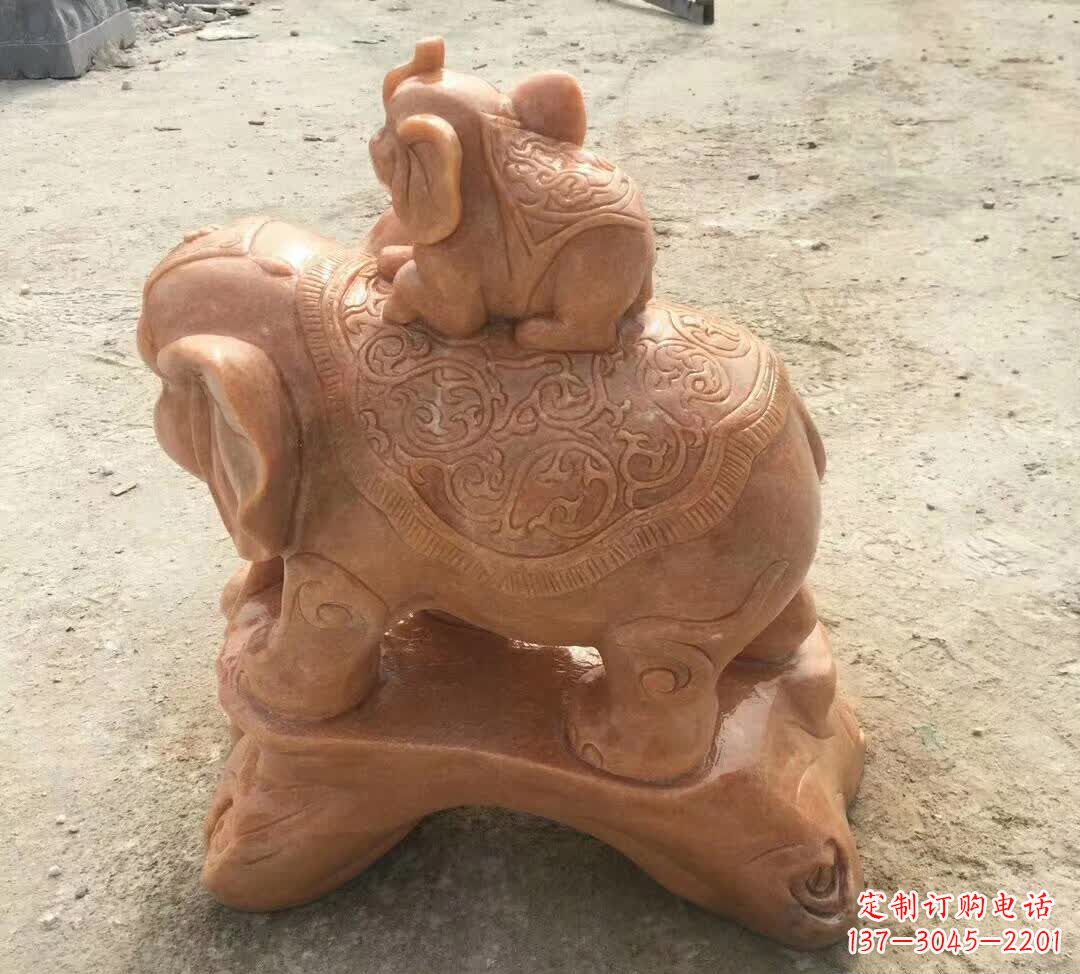 湖州晚霞红小象招财动物