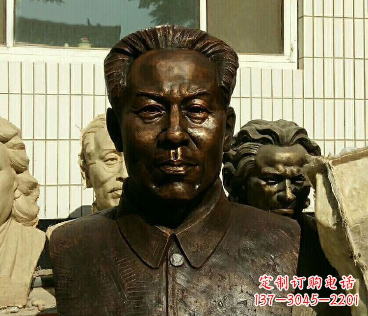 湖州伟人刘少奇胸像铜雕