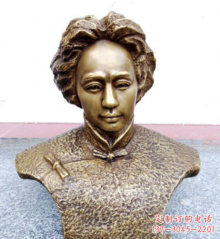 湖州伟人毛主席头像铜雕