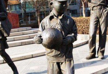 湖州展示小学生活力的足球少年雕塑