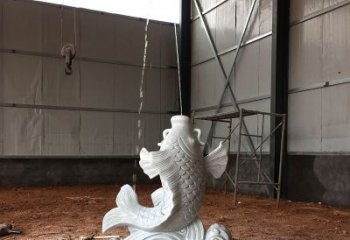 湖州汉白玉石鲤鱼雕塑，让你的梦想成真！