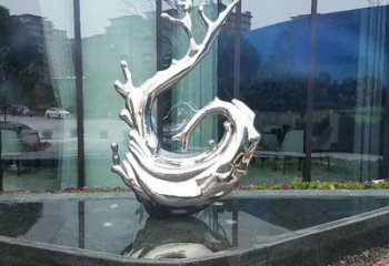 湖州炫耀雕塑——不锈钢火苗抽象雕塑