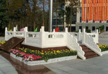 湖州高端定制玉石汉白玉石雕广场升旗台