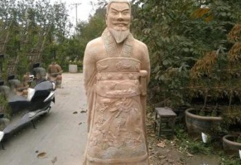 湖州中领雕塑：以秦始皇晚霞红石雕像闻名