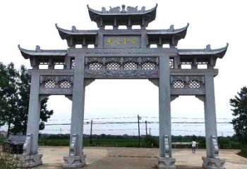 湖州青石仿古农村牌坊雕塑