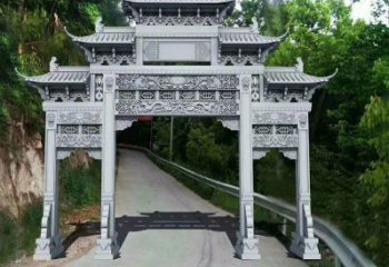 湖州青石牌坊雕塑，演绎精致经典