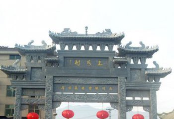 湖州三门村口牌楼石雕，精美绝伦
