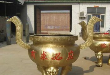 湖州三足香炉铜雕，装点你的寺庙