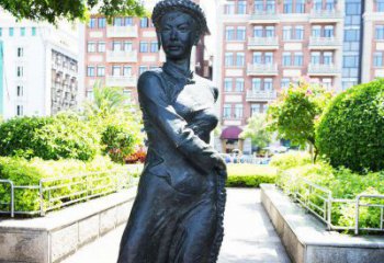 湖州民族风情女性青铜雕塑