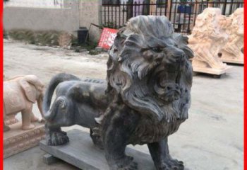 湖州中领雕塑：精美狮子公园石雕