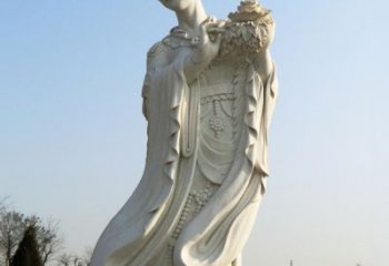湖州古典美女雕塑——十二花神之四月牡丹杨玉环汉白玉