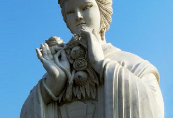 湖州石榴之美——十二花神之五月石榴李氏汉白玉古代美女雕像