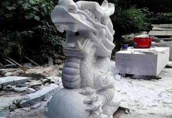 湖州精美石雕龙首喷水雕塑