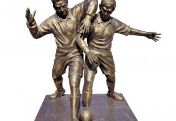 湖州踢足球人物铜雕