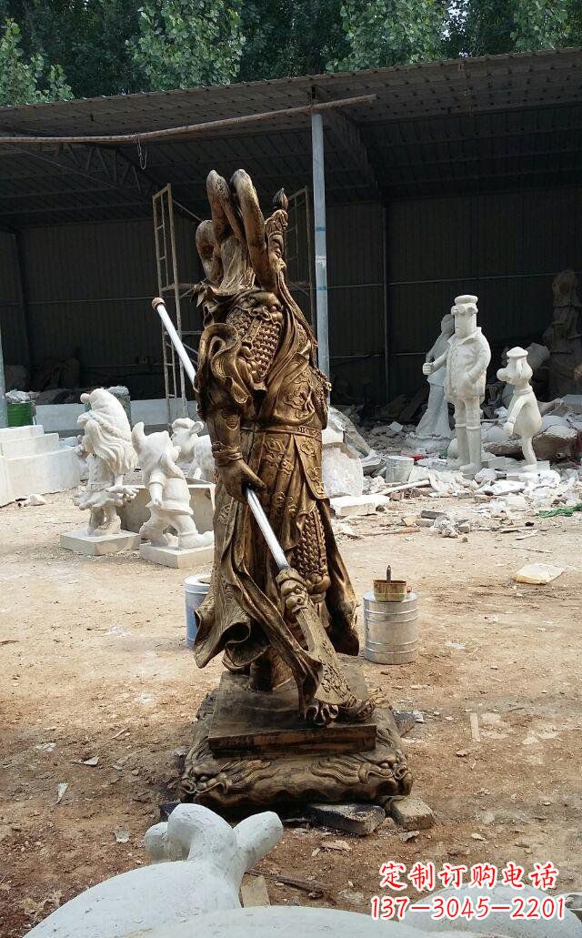 湖州武财神关公玻璃钢仿铜雕塑