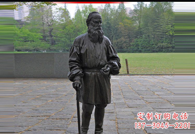 湖州西方名人托尔斯泰铜雕