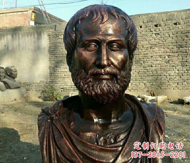 湖州西方名人亚里士多德胸像铜雕