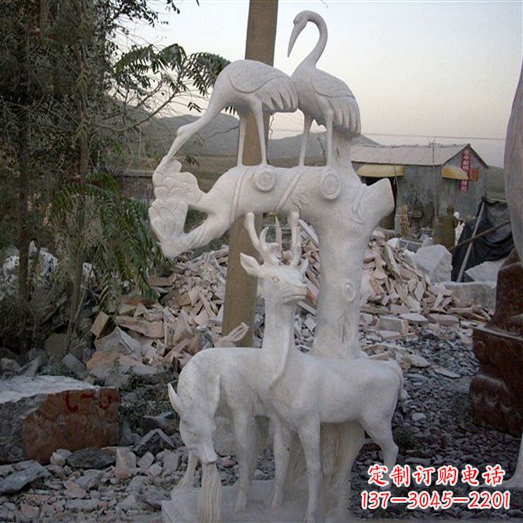 湖州仙鹤石雕景观摆件