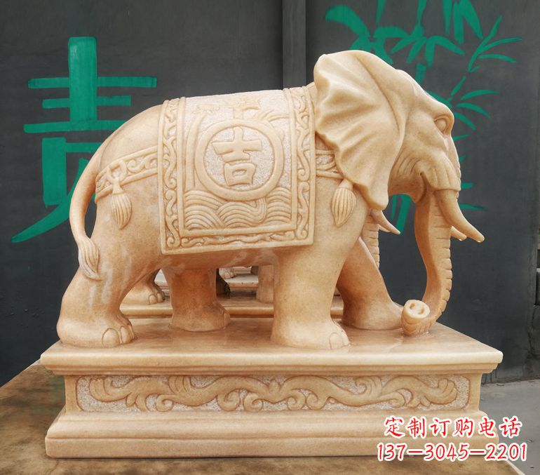 湖州现代石雕大象雕像