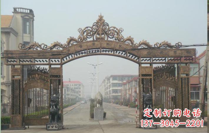 湖州小区不锈钢门口牌坊雕塑