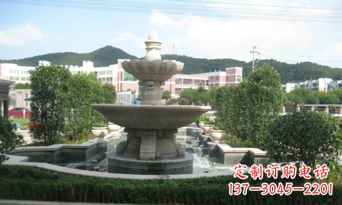 湖州小区景观大理石喷泉石雕 (2)