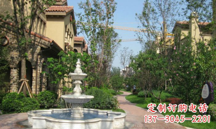 湖州小区景观大理石喷泉石雕 (5)
