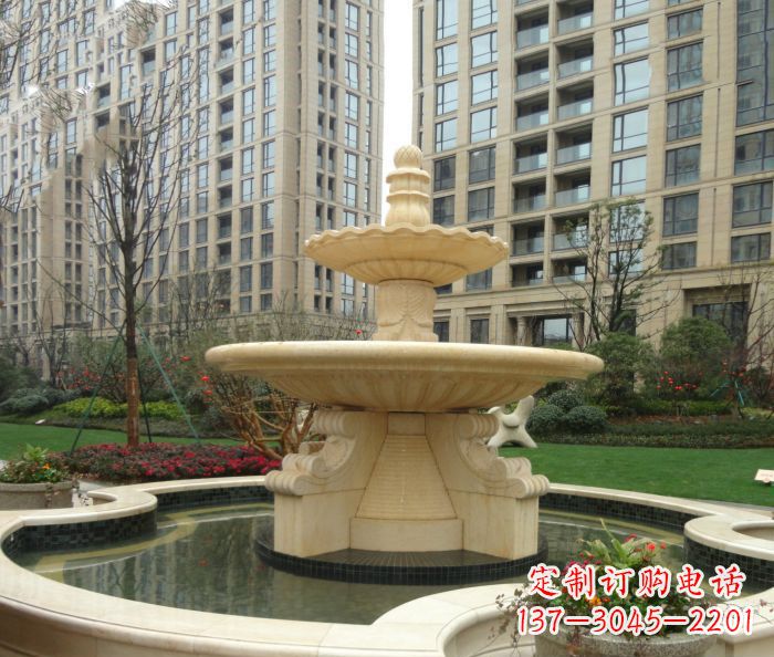 湖州小区景观大理石喷泉石雕 (8)