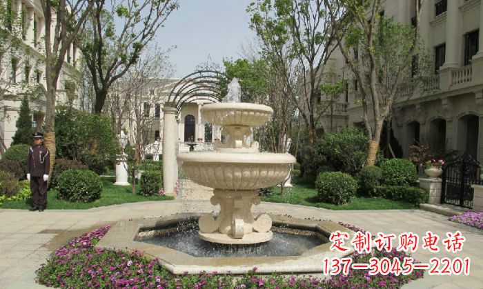 湖州小区景观大理石喷泉石雕 (7)