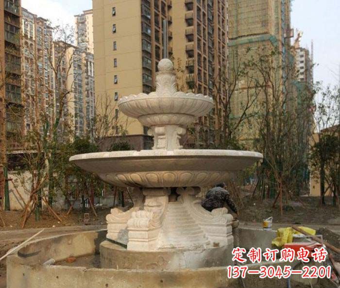 湖州小区景观大型喷泉石雕 (3)