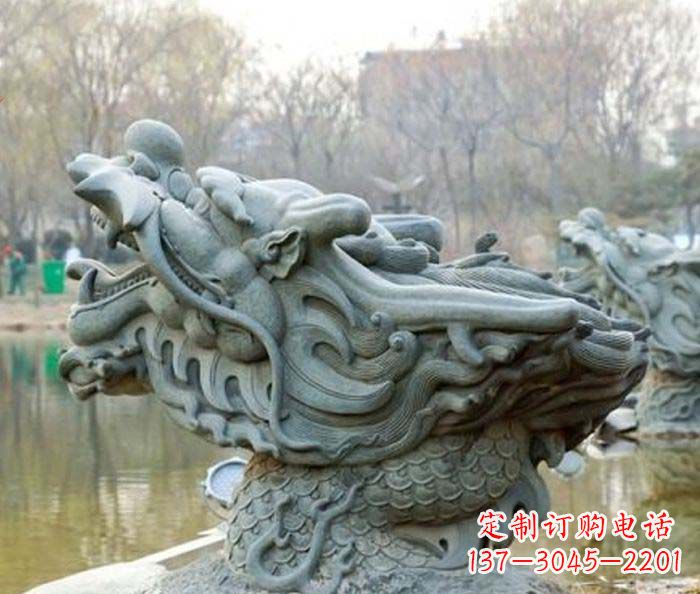 湖州小区景观龙头喷泉石雕