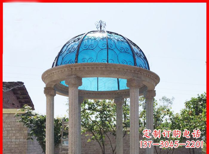 湖州小区欧式圆顶凉亭石雕_2