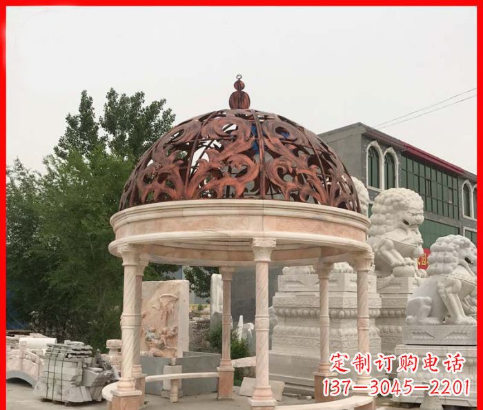 湖州小区欧式圆顶凉亭石雕_1