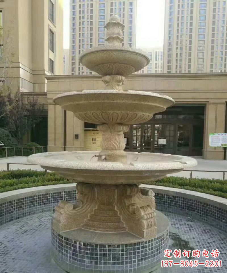 湖州小区喷泉石雕 (2)