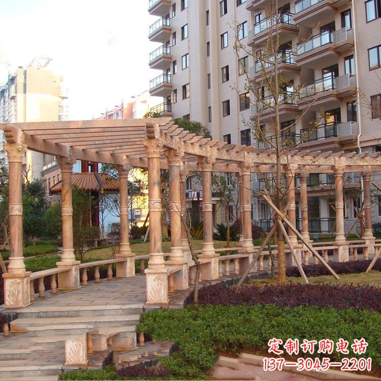 湖州小区石雕花架长廊