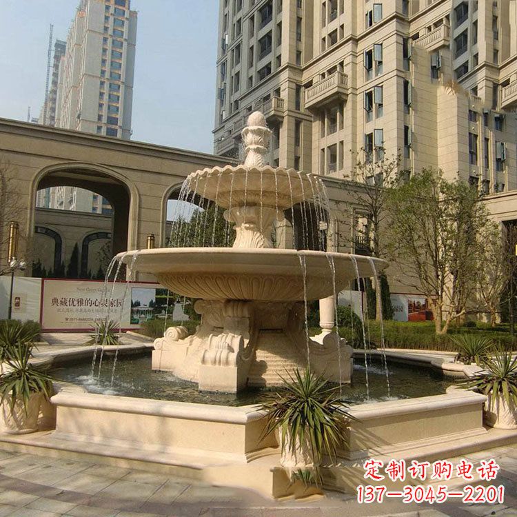 湖州小区庭院石雕欧式喷泉